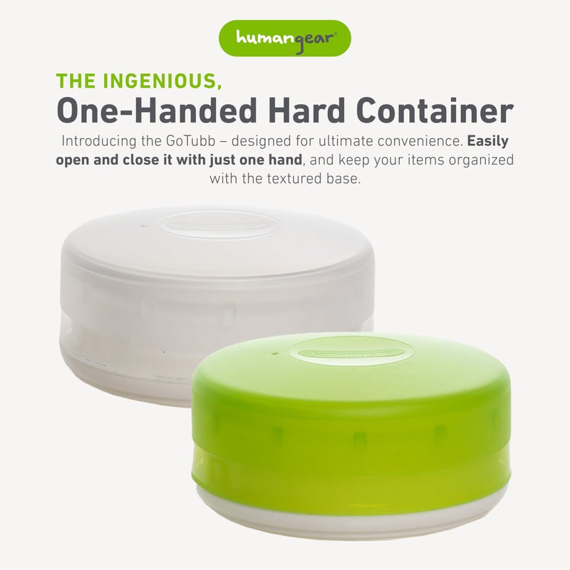humangear GoTubb â€“ Storage Containers for Snacks, Small Essentials and Travel Gear, Made from Food-Safe Materials, Clear/Green, Large (2-pack) - Image 2